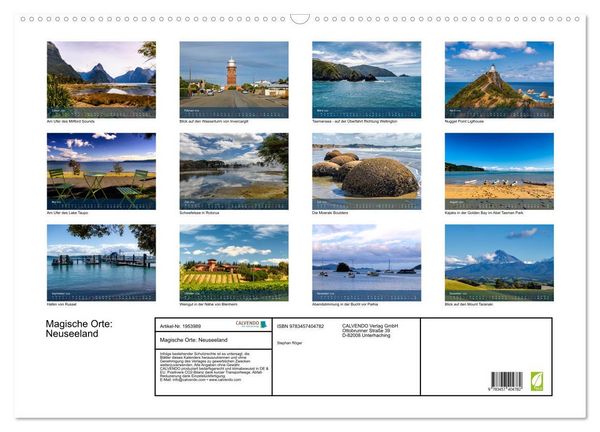 Produktbild: Magische Orte: Neuseeland (Wandkalender 2026 DIN A2 quer), CALVENDO Monatskalender