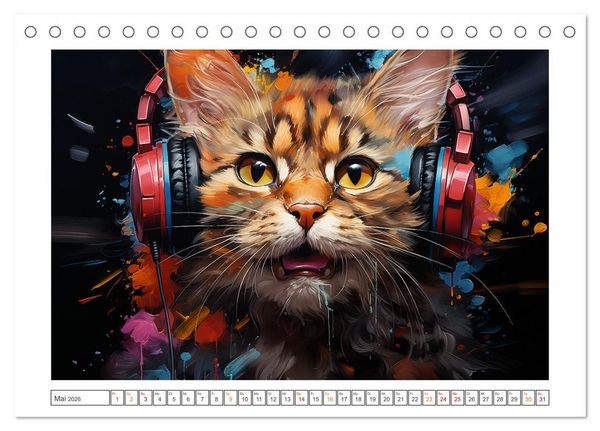 Produktbild: Musik Safari (Tischkalender 2026 DIN A5 quer), CALVENDO Monatskalender