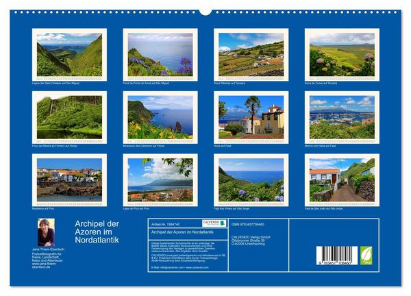 Produktbild: Archipel der Azoren im Nordatlantik (hochwertiger Premium Wandkalender 2026 DIN A2 quer), Kunstdruck in Hochglanz