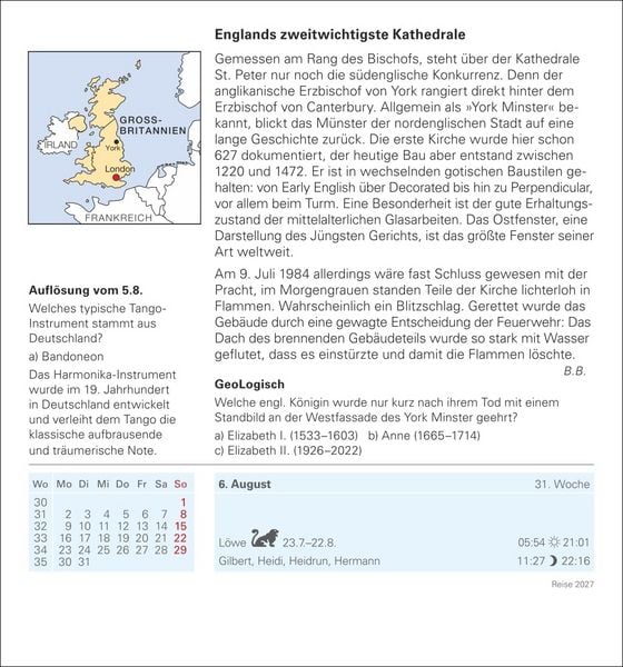 Produktbild: Reise Tagesabrei&szlig;kalender 2027 - Kulturkalender - St&auml;dte, Menschen, Landschaften