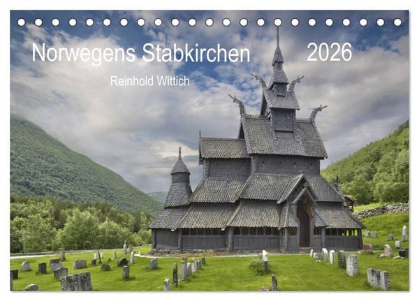 Produktbild: Norwegens Stabkirchen (Tischkalender 2026 DIN A5 quer), CALVENDO Monatskalender