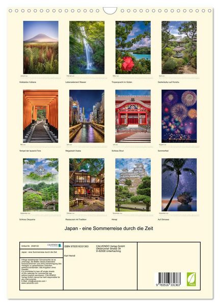 Produktbild: Japan - eine Sommerreise durch die Zeit (Wandkalender 2026 DIN A3 hoch), CALVENDO Monatskalender
