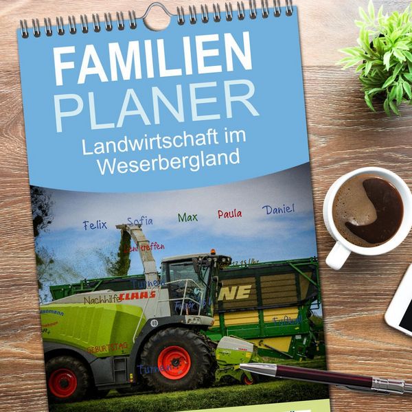 Produktbild: Familienplaner 2026 - Landwirtschaft im Weserbergland mit 5 Spalten (Wandkalender, 21 x 45 cm) CALVENDO