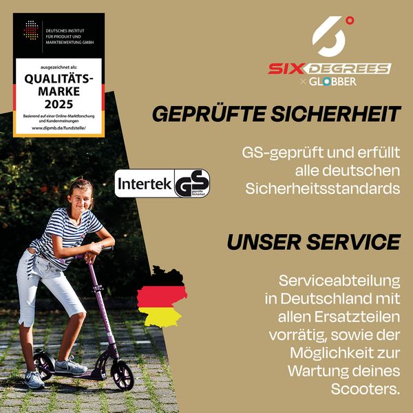Produktbild: SIX DEGREES Alu Scooter Air 205 mm gold