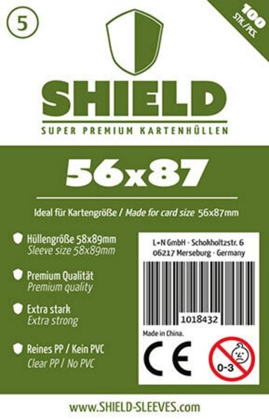 Shield Super Premium 5: Kartenhüllen für Karten bis 56 × 87 mm