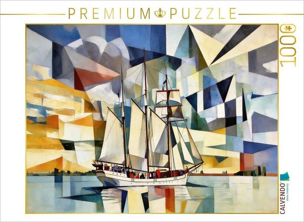 Produktbild: CALVENDO Puzzle Segelschiff in untergehender Sonne | 1000 Teile Lege-Gr&ouml;&szlig;e 64x48cm Foto-Puzzle f&uuml;r gl&uuml;ckliche Stunden