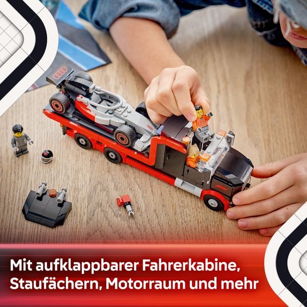 Produktbild: LEGO City 60493 F1 Truck mit Audi F1 Rennwagen, Spielzeugauto f&uuml;r Kinder