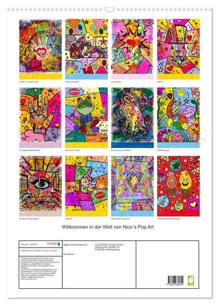 Produktbild: Willkommen in der Welt von Nico&acute;s Pop Art (Wandkalender 2026 DIN A2 hoch), CALVENDO Monatskalender