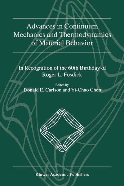 Produktbild: Advances in Continuum Mechanics and Thermodynamics of Material Behavior