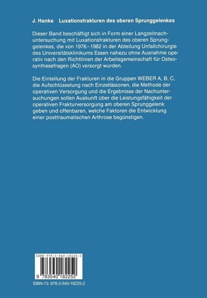 Produktbild: Luxationsfrakturen des oberen Sprunggelenkes
