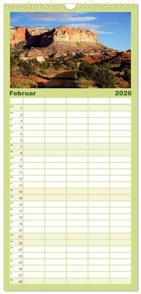 Produktbild: Familienplaner 2026 - USA-S&uuml;dwesten von seiner sch&ouml;nsten Seite 2026 mit 5 Spalten (Wandkalender, 21 x 45 cm) CALVENDO