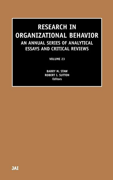 Produktbild: Research in Organizational Behavior