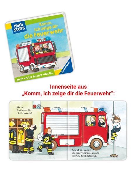 Produktbild: Ministeps: Mein erster Bücher-Würfel: Kita, Zoo und Feuerwehr (Bücher-Set)
