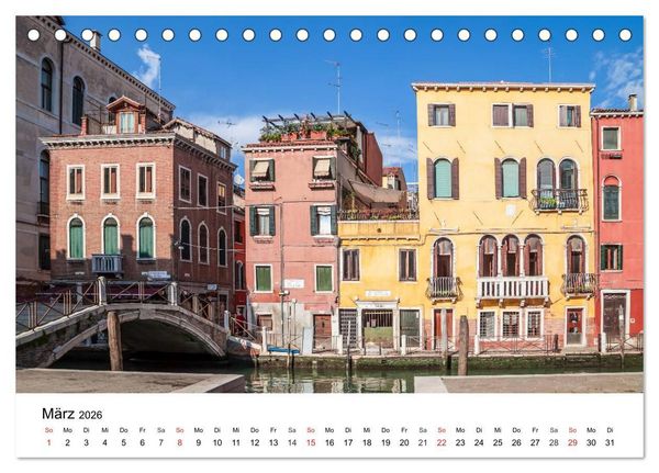 Produktbild: Die Attraktionen von Venedig (Tischkalender 2026 DIN A5 quer), CALVENDO Monatskalender