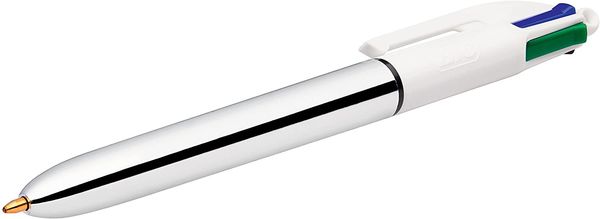 Produktbild: BIC Kugelschreiber 4 Colours Shine silber 12er Set