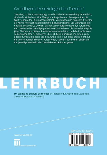 Produktbild: Grundlagen der soziologischen Theorie