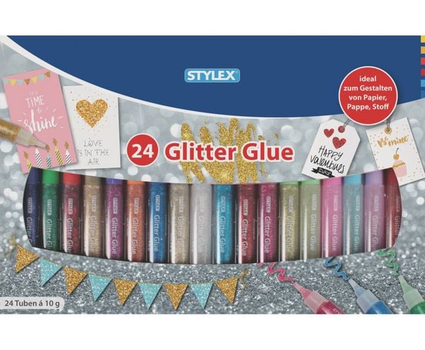 Stylex Glitter Glue, 24 Tuben à 10 g