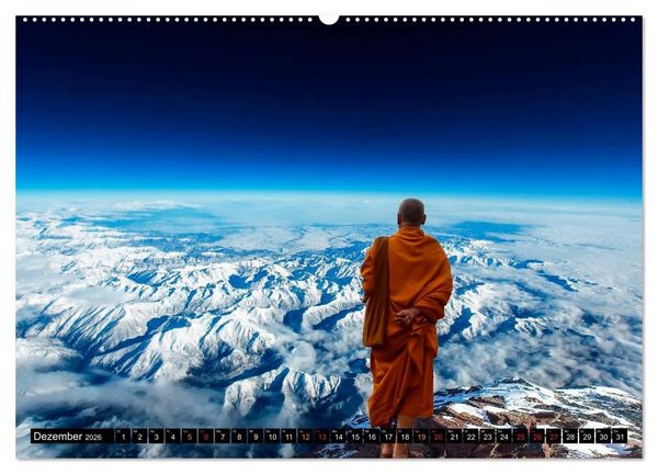 Produktbild: Buddhistische M&ouml;nche - das Leben f&uuml;r Buddha (hochwertiger Premium Wandkalender 2026 DIN A2 quer), Kunstdruck in Hochglanz