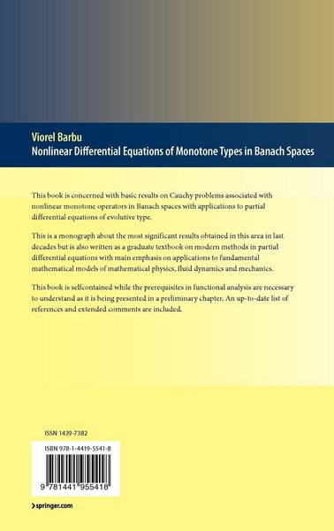 Produktbild: Nonlinear Differential Equations of Monotone Types in Banach Spaces