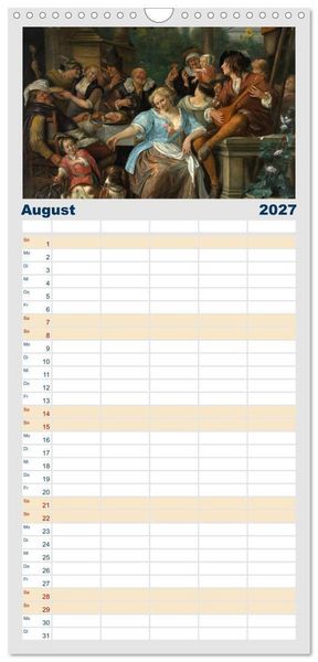 Produktbild: Familienplaner 2027 - Party Time - Das Fest in der Kunst mit 5 Spalten (Wandkalender, 21 x 45 cm) CALVENDO