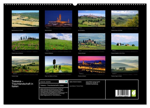 Produktbild: Toskana &ndash; Traumlandschaft in Italien (hochwertiger Premium Wandkalender 2026 DIN A2 quer), Kunstdruck in Hochglanz