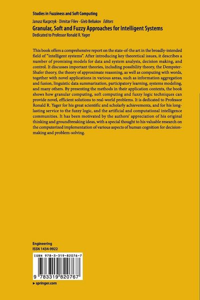 Produktbild: Granular, Soft and Fuzzy Approaches for Intelligent Systems