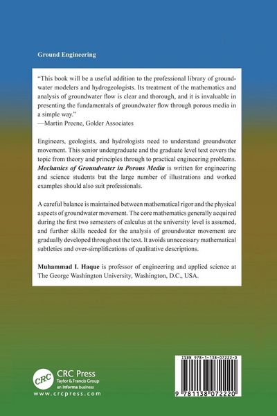 Produktbild: Mechanics of Groundwater in Porous Media