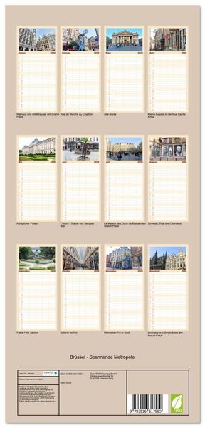Produktbild: Familienplaner 2026 - Br&uuml;ssel - Spannende Metropole mit 5 Spalten (Wandkalender, 21 x 45 cm) CALVENDO
