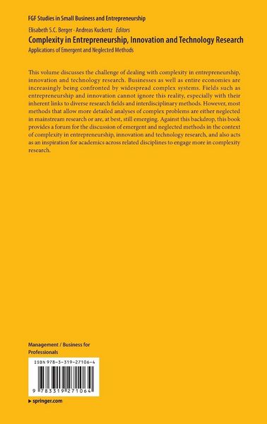 Produktbild: Complexity in Entrepreneurship, Innovation and Technology Research