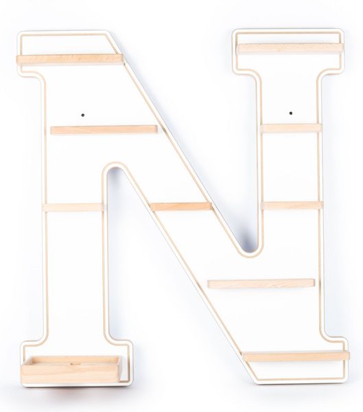 Wandregal 'Buchstabe N' für Toniebox