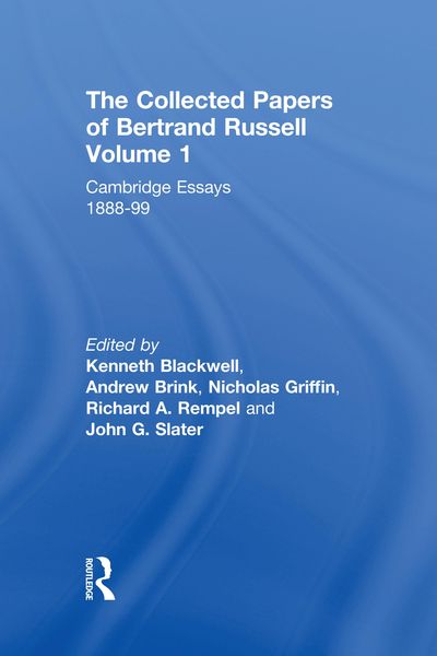 Produktbild: The Collected Papers of Bertrand Russell, Volume 1