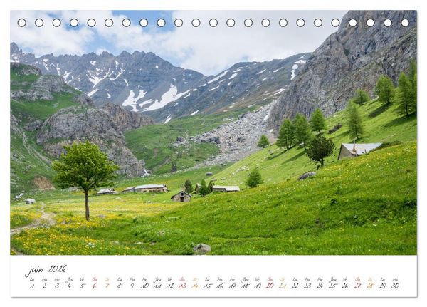 Produktbild: Sur la route des Grandes Alpes, la vall&eacute;e de la Guisane (Calendrier de bureau 2026 DIN A5 vertical), CALVENDO calendrier mensuel