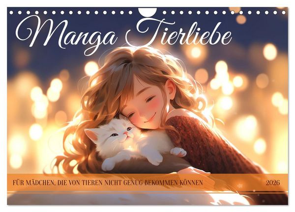 Manga Tierliebe (Wandkalender 2026 DIN A4 quer), CALVENDO Monatskalender