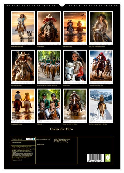 Produktbild: Faszination Reiten (hochwertiger Premium Wandkalender 2026 DIN A2 hoch), Kunstdruck in Hochglanz