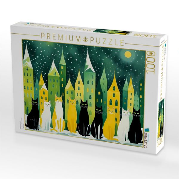 Produktbild: CALVENDO Puzzle Katzenwinter | 1000 Teile Lege-Gr&ouml;&szlig;e 64x48cm Foto-Puzzle f&uuml;r gl&uuml;ckliche Stunden