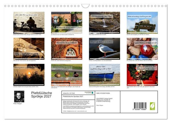 Produktbild: Plattd&uuml;&uuml;tsche Spr&ouml;kje 2027 (Wandkalender 2027 DIN A3 quer), CALVENDO Monatskalender