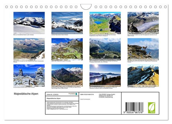 Produktbild: Majest&auml;tische Alpen (Wandkalender 2026 DIN A4 quer), CALVENDO Monatskalender