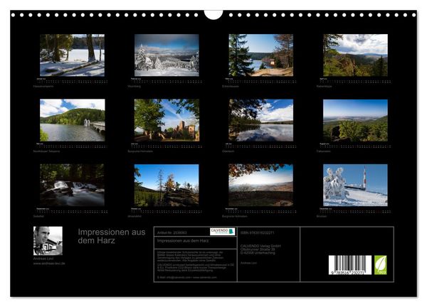 Produktbild: Impressionen aus dem Harz (Wandkalender 2026 DIN A3 quer), CALVENDO Monatskalender