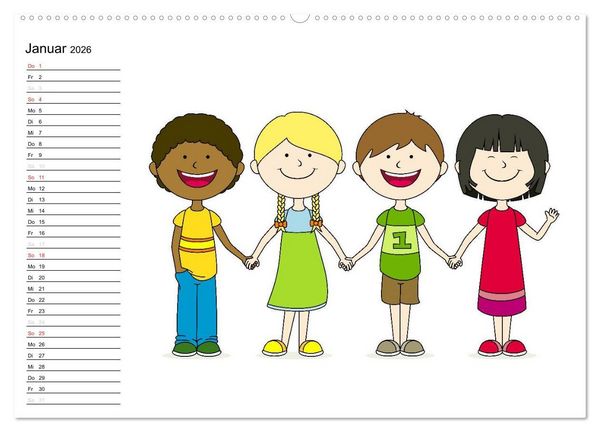 Produktbild: Der Kinderkalender (hochwertiger Premium Wandkalender 2026 DIN A2 quer), Kunstdruck in Hochglanz
