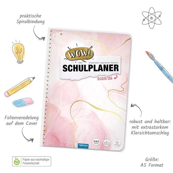 Produktbild: Tr&ouml;tsch Schulplaner WOW Marble 25/26