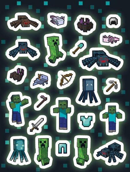 Produktbild: Minecraft: Der gro&szlig;e Glow-in-the-Dark Stickerspa&szlig;: Stickern - R&auml;tseln - Ausmalen