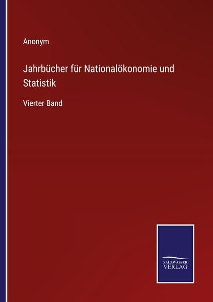 Produktbild: Jahrb&uuml;cher f&uuml;r National&ouml;konomie und Statistik
