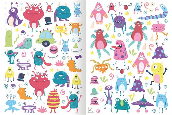 Produktbild: Mein flauschiges Stickerheft &ndash; Monster