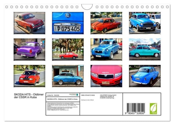 Produktbild: SKODA HITS - Oldtimer der CSSR in Kuba (Wandkalender 2026 DIN A4 quer), CALVENDO Monatskalender