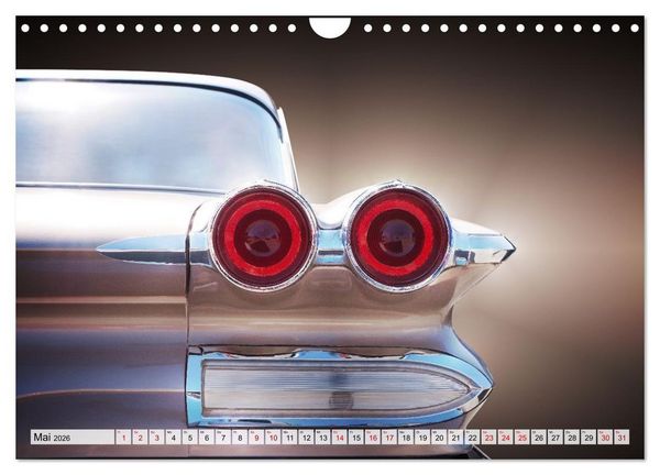 Produktbild: US Klassiker Farbenfrohe Heckansichten (Wandkalender 2026 DIN A4 quer), CALVENDO Monatskalender