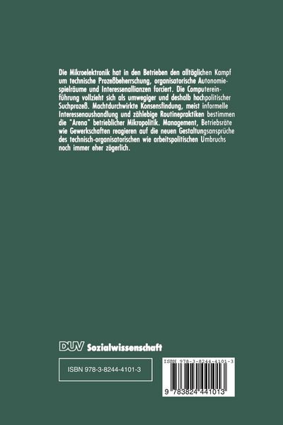 Produktbild: Betriebliche Technikgestaltung und Interessenvertretung als Mikropolitik