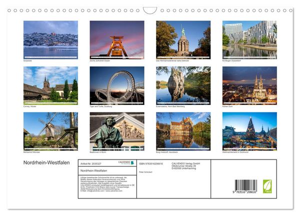 Produktbild: Nordrhein-Westfalen (Wandkalender 2026 DIN A3 quer), CALVENDO Monatskalender