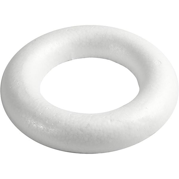 Produktbild: Creativ Company Styroporring, flach, D 25 cm, Dicke 30 mm, Wei&szlig;, 1 Stk