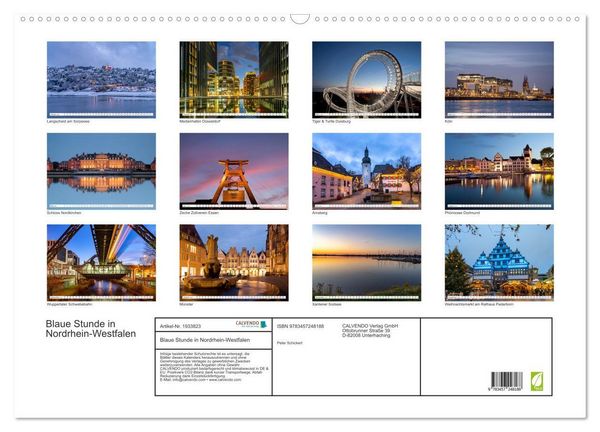 Produktbild: Blaue Stunde in Nordrhein-Westfalen (Wandkalender 2026 DIN A2 quer), CALVENDO Monatskalender