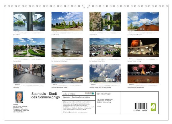 Produktbild: Saarlouis - Stadt des Sonnenk&ouml;nigs (Wandkalender 2026 DIN A3 quer), CALVENDO Monatskalender